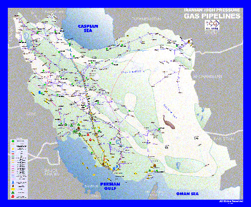 Iran's Gas Pipelines Map